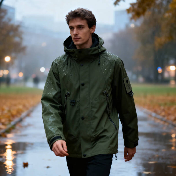 Hooded Longline Wool Blend Tailored Coat Men
