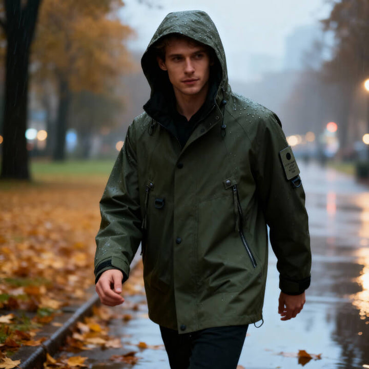 Hooded Longline Wool Blend Tailored Coat Men