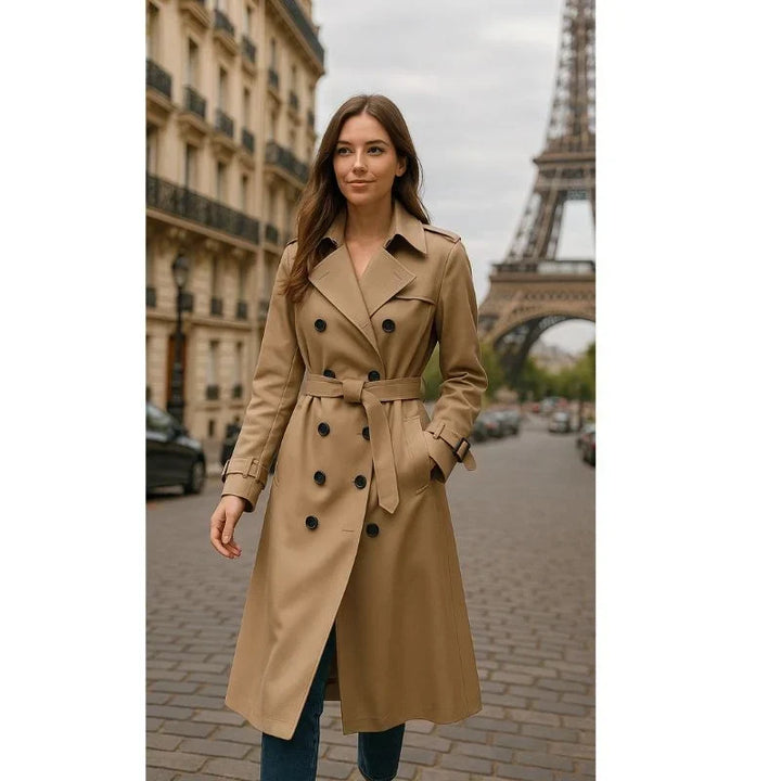 Belted Double-Breasted Trench Coat Women
