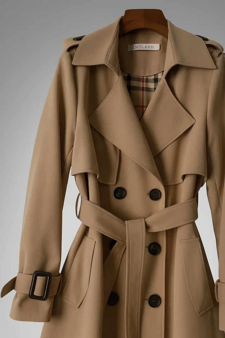Belted Double-Breasted Trench Coat Women