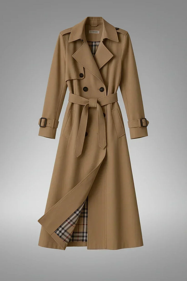 Belted Double-Breasted Trench Coat Women