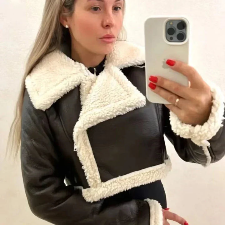 Cropped Structured Zip Up Coat Women