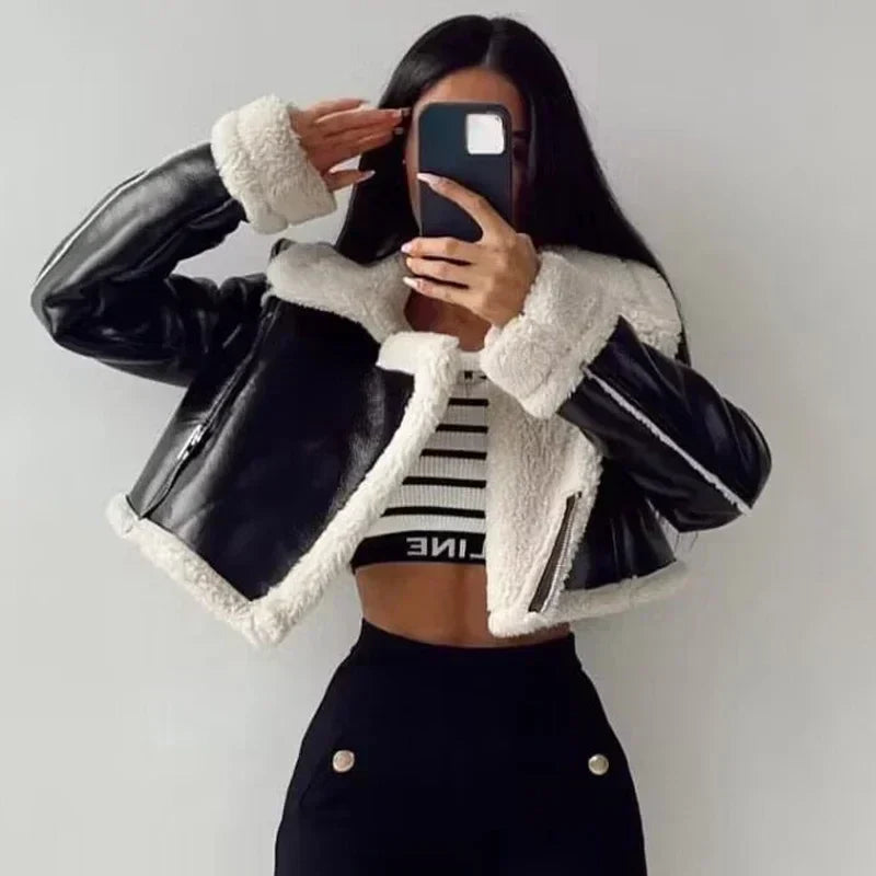 Cropped Structured Zip Up Coat Women