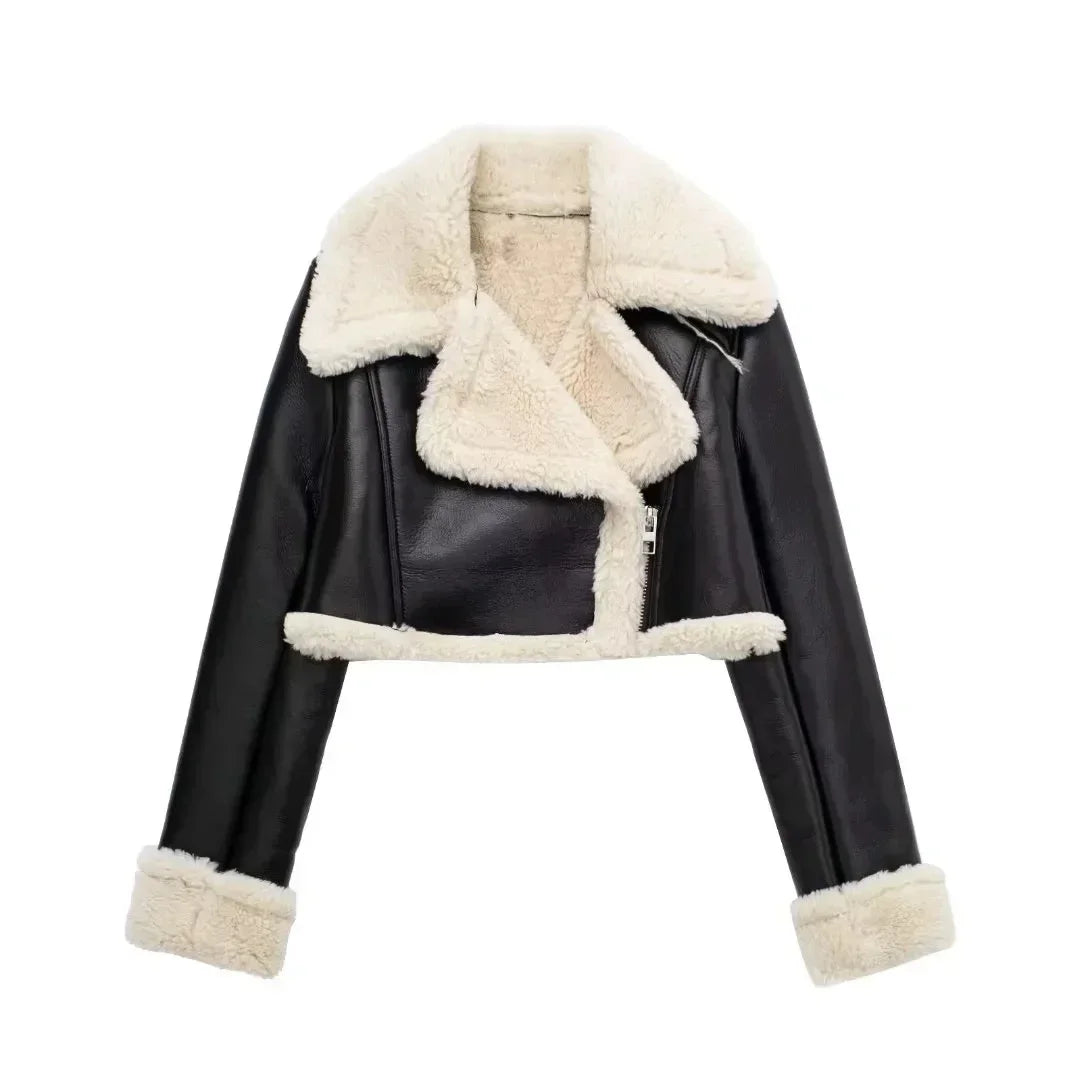 Cropped Structured Zip Up Coat Women