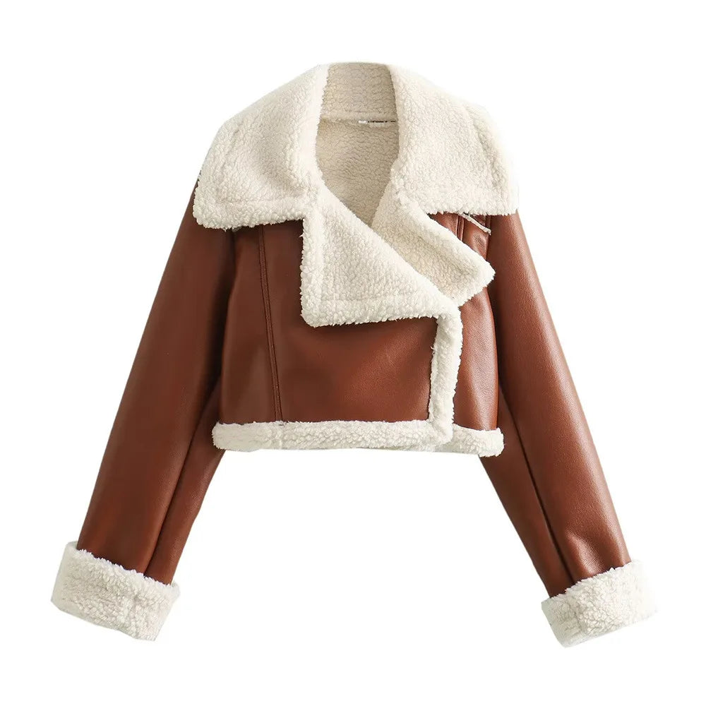 Cropped Structured Zip Up Coat Women