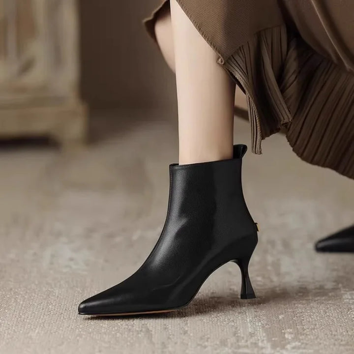 Block Heel Pointed Toe Boots for Women
