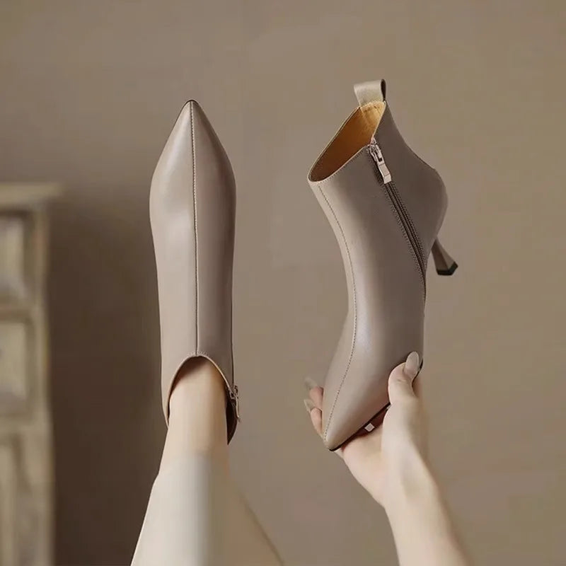 Block Heel Pointed Toe Boots for Women