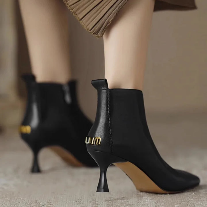 Block Heel Pointed Toe Boots for Women