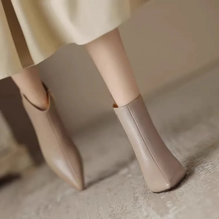 Block Heel Pointed Toe Boots for Women