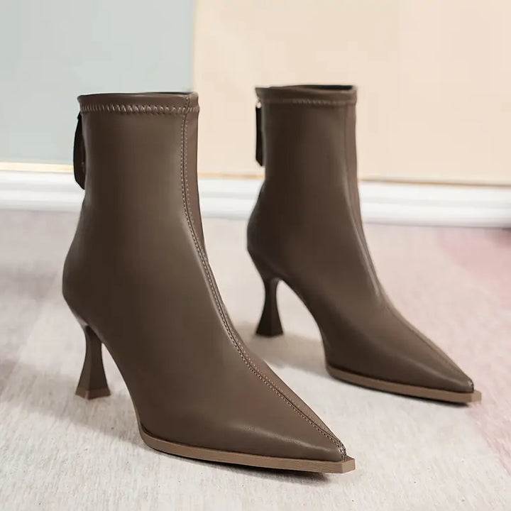 Block Heel Pointed Toe Boots for Women