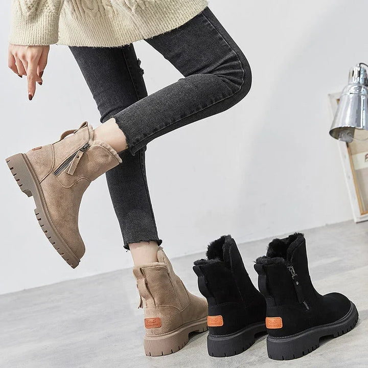 Chunky Ankle Boots Side Zip Contemporary Women