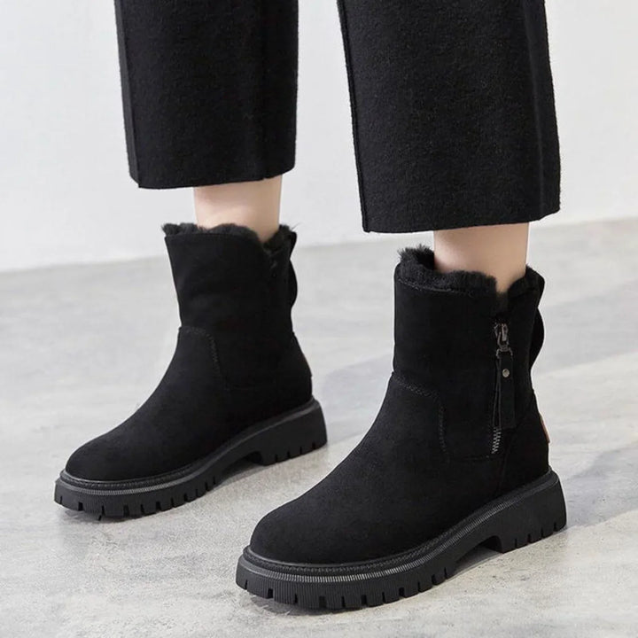 Chunky Ankle Boots Side Zip Contemporary Women