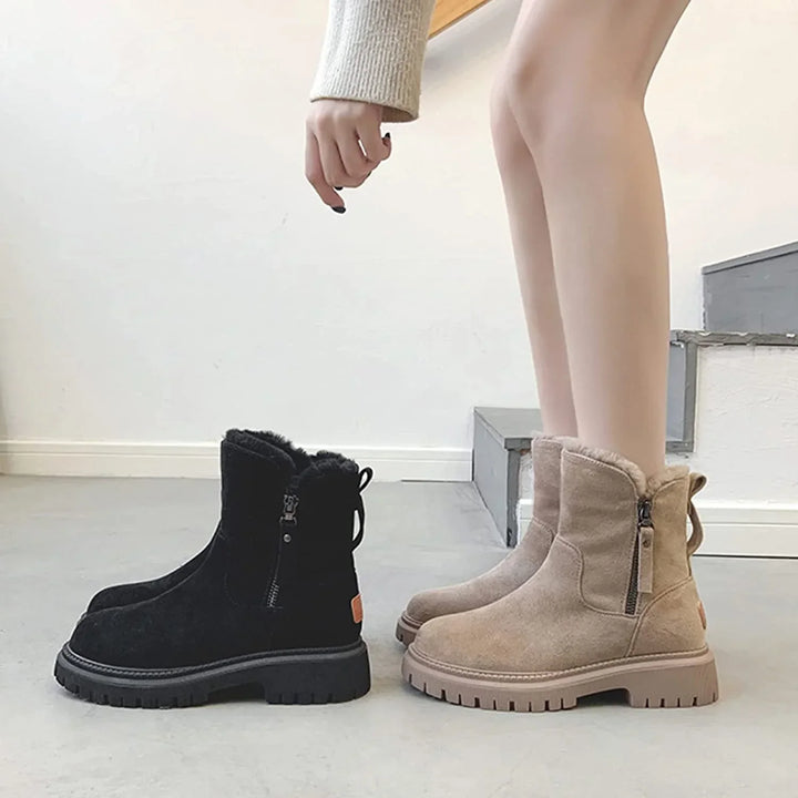 Chunky Ankle Boots Side Zip Contemporary Women