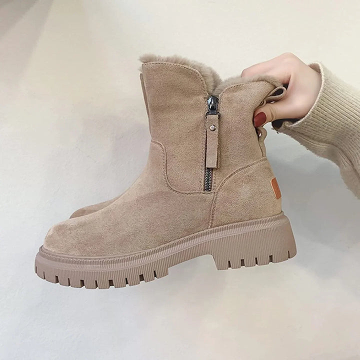 Chunky Ankle Boots Side Zip Contemporary Women