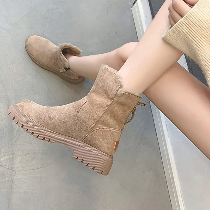 Chunky Ankle Boots Side Zip Contemporary Women
