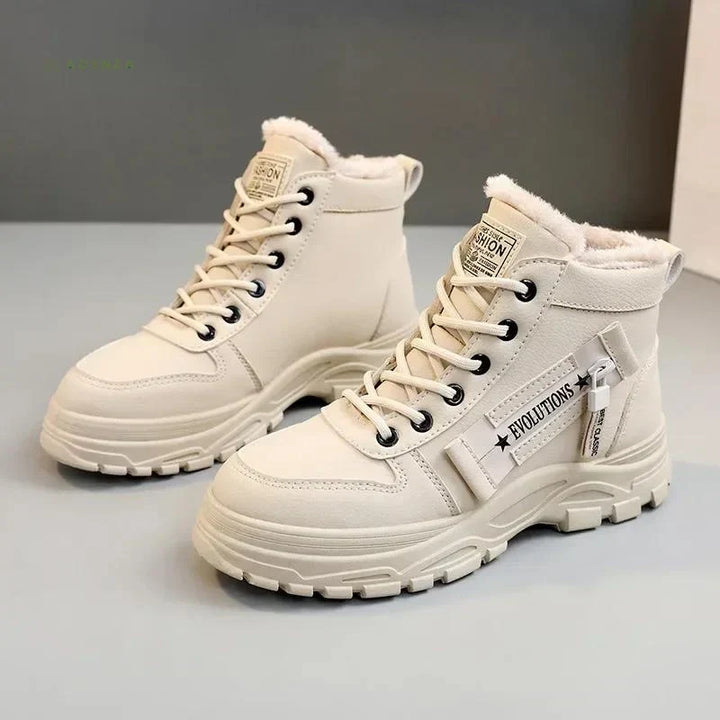 Lace Up Leather Style Ankle Boots for Women