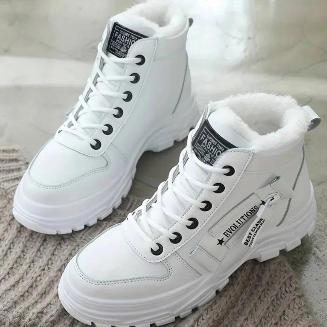 Lace Up Leather Style Ankle Boots for Women