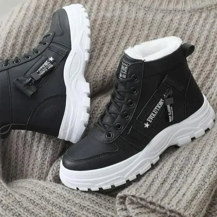 Lace Up Leather Style Ankle Boots for Women