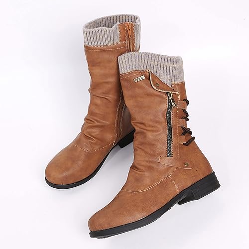 Lace Up Side Zip Ankle Boots for Women