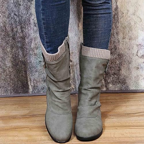 Lace Up Side Zip Ankle Boots for Women