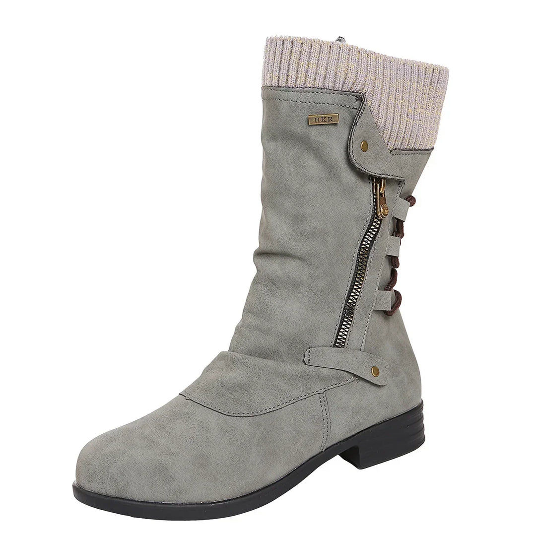 Lace Up Side Zip Ankle Boots for Women