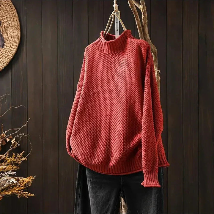 Womens Mock Neck Ribbed Oversized Longline Sweater
