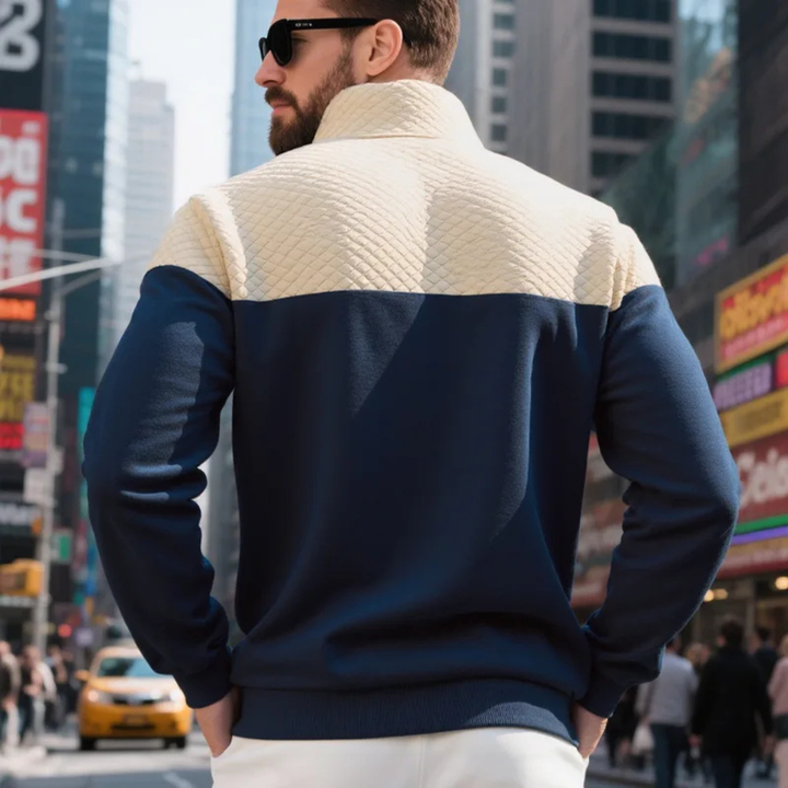 Oversized Zip Up Knit Sweater Relaxed Fit Men