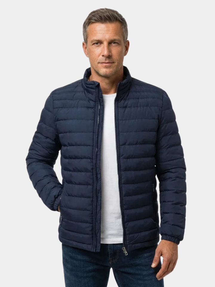 Quilted Padded Puffer Jacket Insulated Winter Coat Men