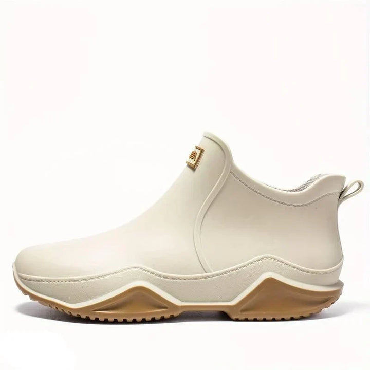 Ankle Boots Polished Leather Round Toe Women