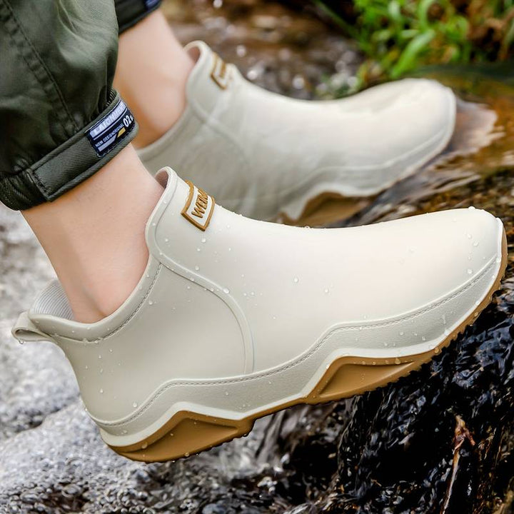 Ankle Boots Polished Leather Round Toe Women
