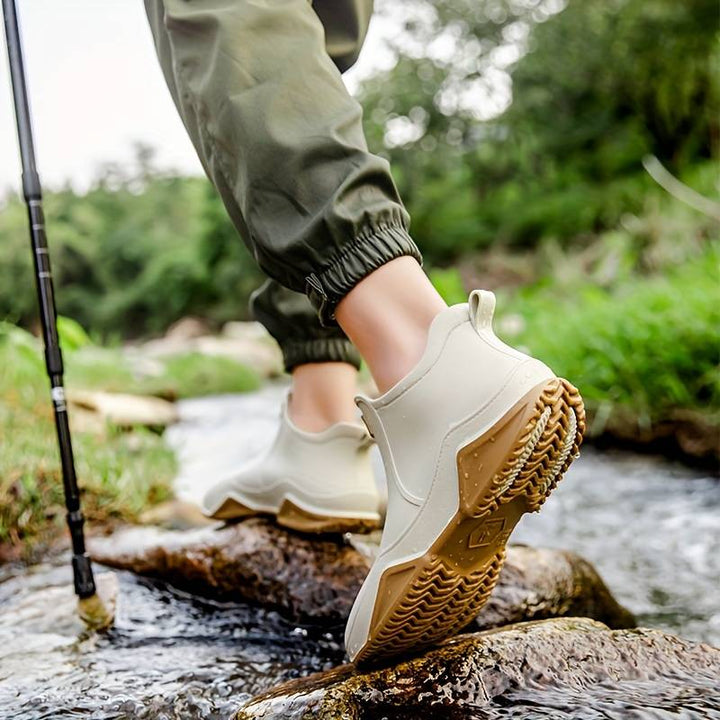 Ankle Boots Polished Leather Round Toe Women