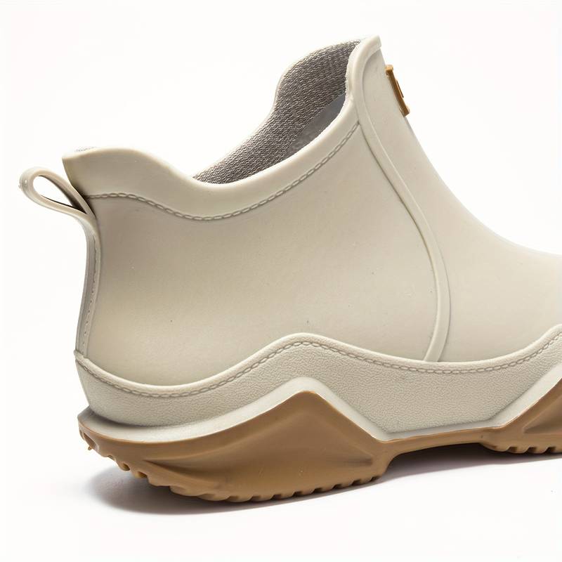 Ankle Boots Polished Leather Round Toe Women