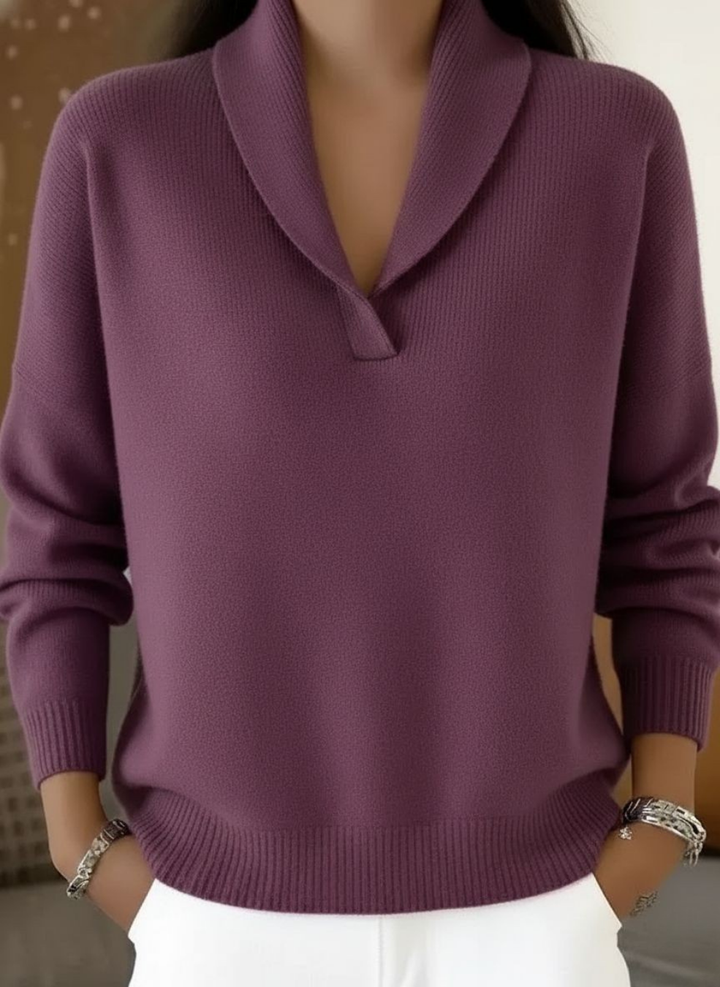 Womens Ribbed V-Neck Longline Oversized Sweater