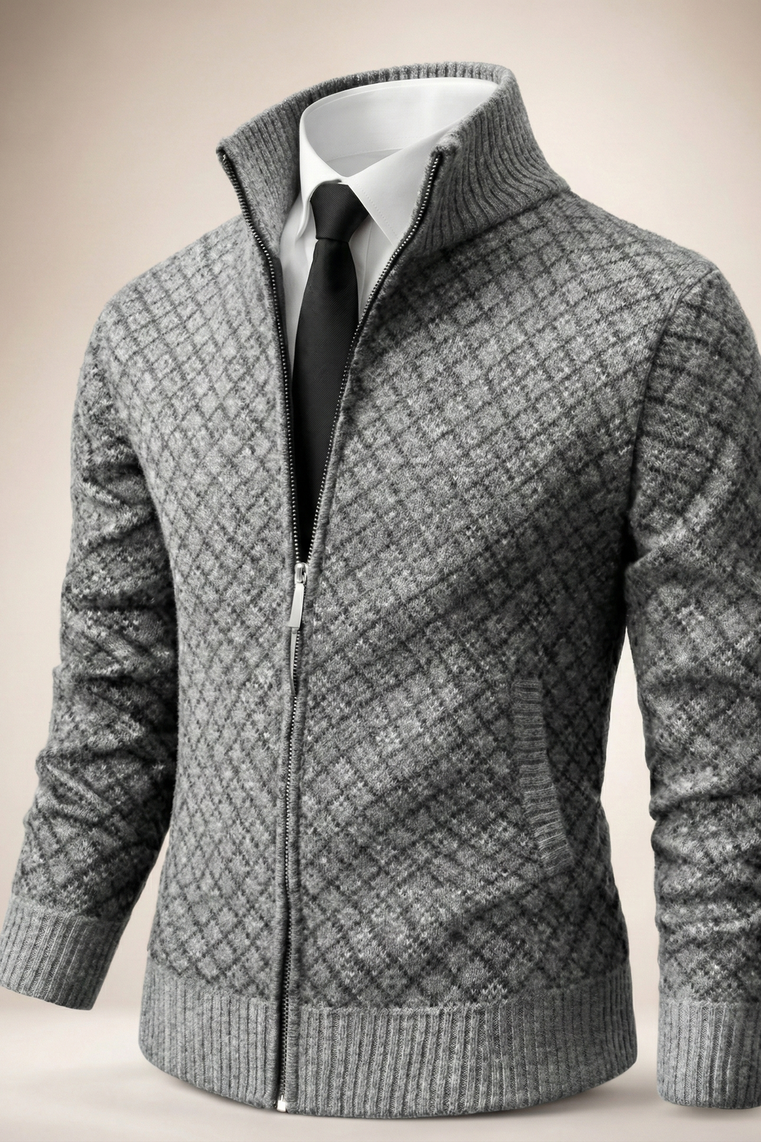 Zip Up Longline Relaxed Cardigan for Women