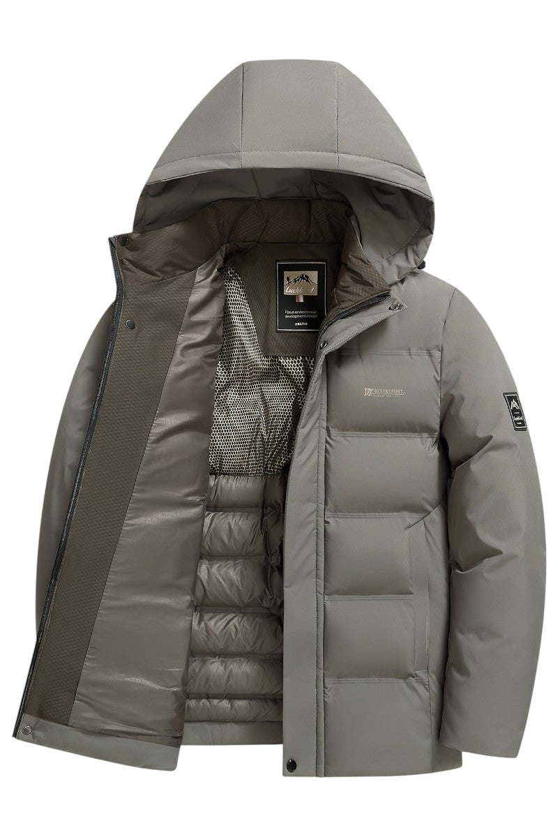 Oversized Hooded Longline Coat for Men
