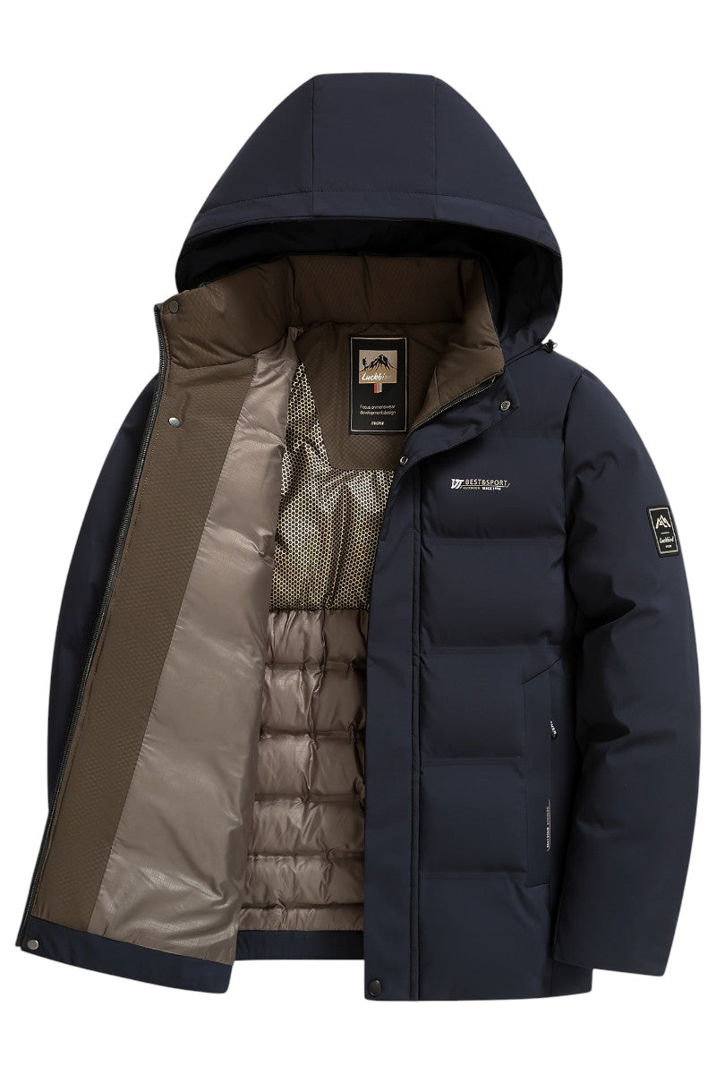 Oversized Hooded Longline Coat for Men