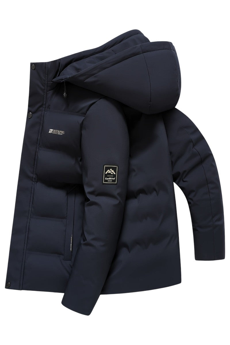 Oversized Hooded Longline Coat for Men