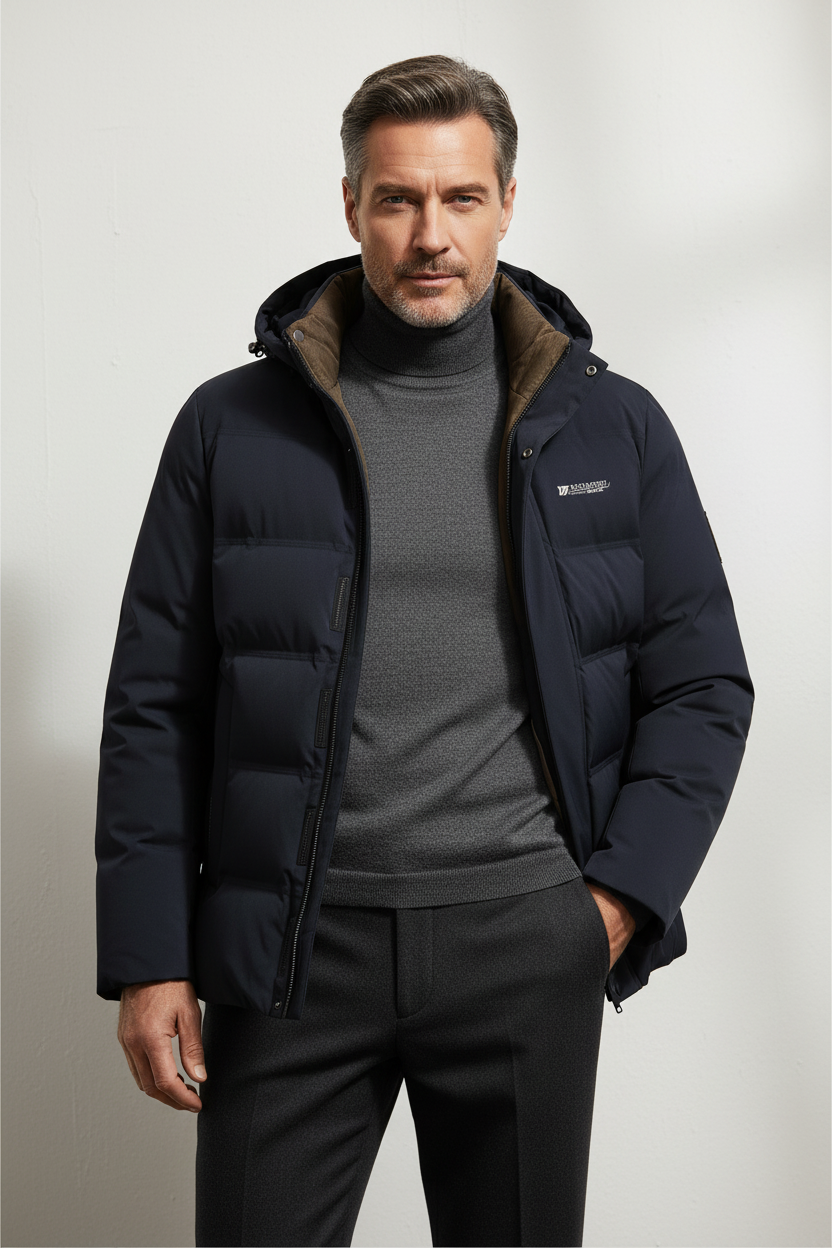 Oversized Hooded Longline Coat for Men