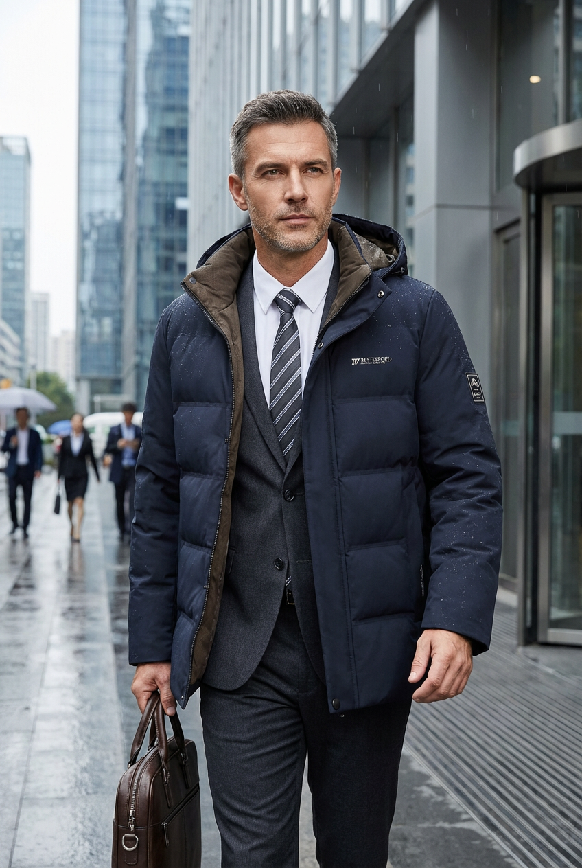 Oversized Hooded Longline Coat for Men