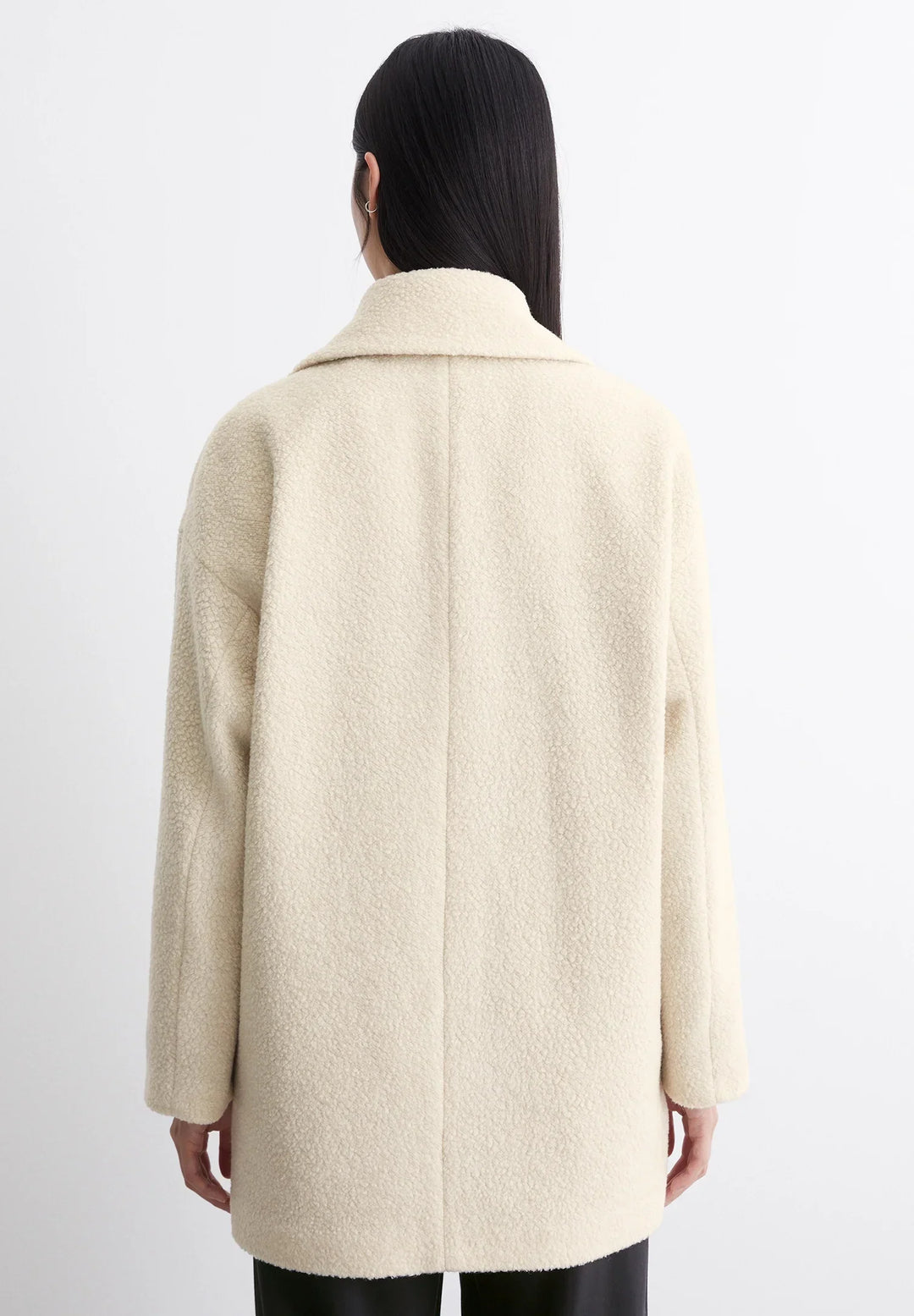 Womens Double Breasted Longline Notch Lapel Coat