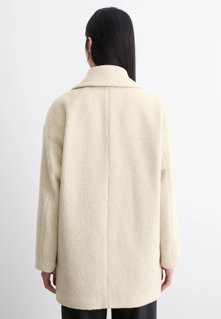 Womens Double Breasted Longline Notch Lapel Coat