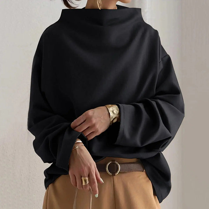 Structured High Neck Top Long Sleeve Women