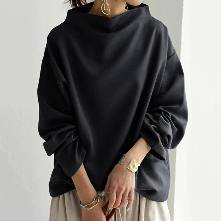 Structured High Neck Top Long Sleeve Women