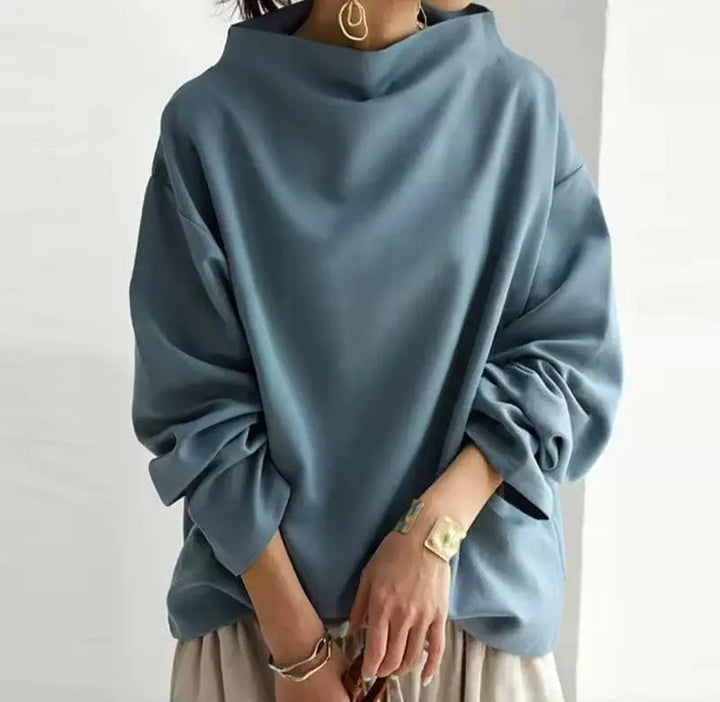 Structured High Neck Top Long Sleeve Women