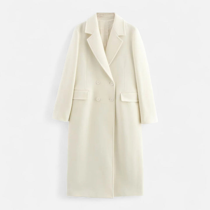 Womens Double Breasted Notch Lapel Trench Coat