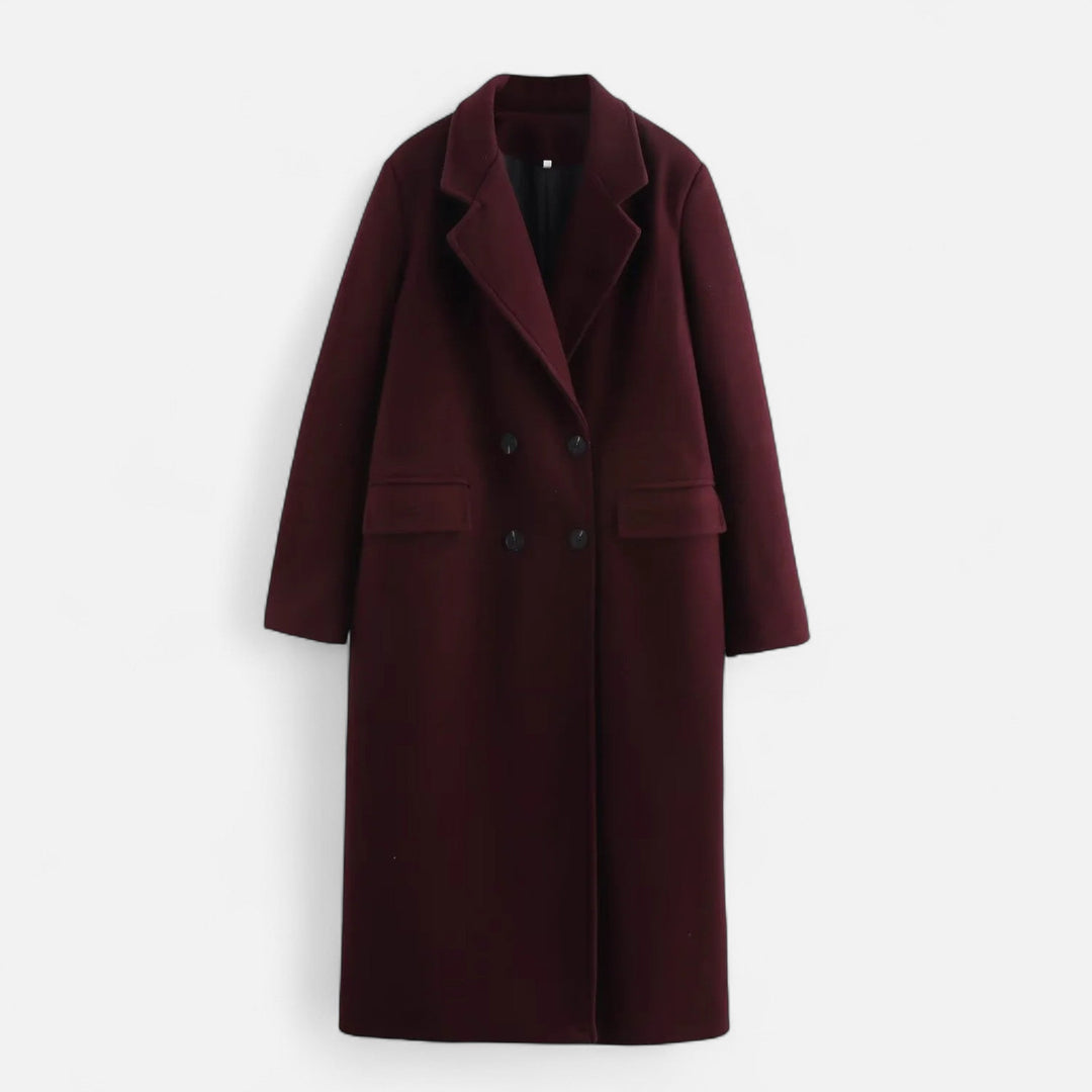 Womens Double Breasted Notch Lapel Trench Coat