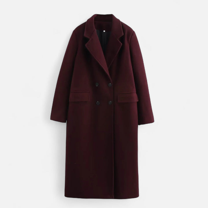 Womens Double Breasted Notch Lapel Trench Coat