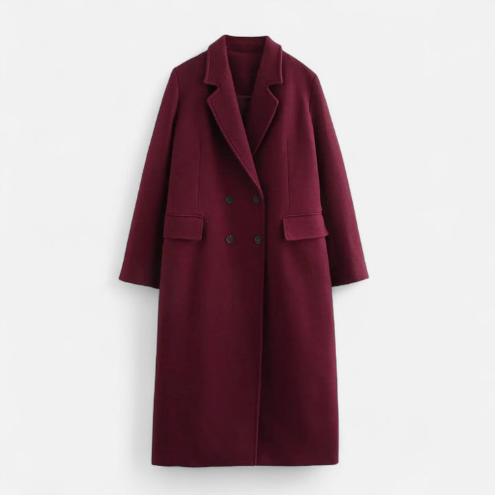 Womens Double Breasted Notch Lapel Trench Coat