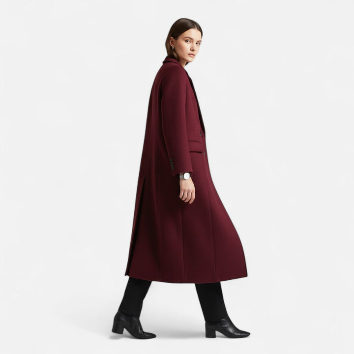 Womens Double Breasted Notch Lapel Trench Coat