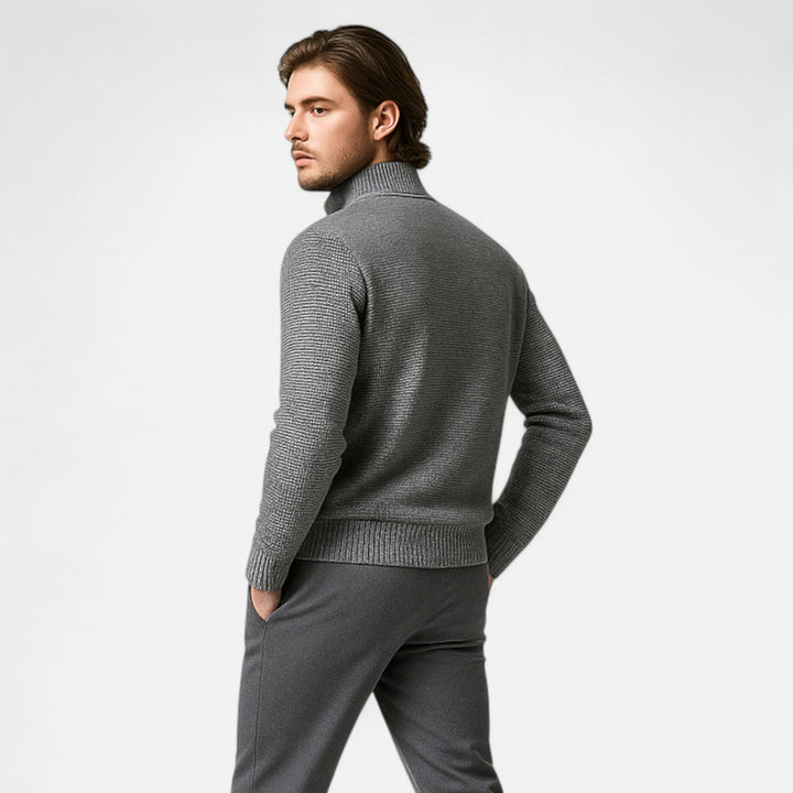 Draped High Neck Longline Coat Modern Tailored Mens